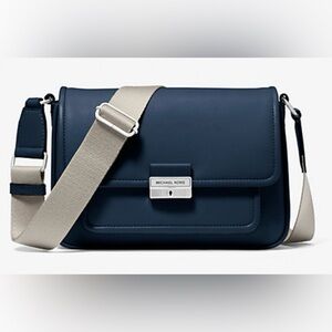 Michael Kors Bradshaw Navy Blue Crossbody Bag NWT